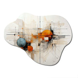 Teal Orange Line Art Conceptual Abstracts I - Asymmetric Metal Wall Art