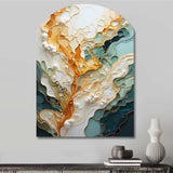 Orange White Line Art Organic Abstraction - Asymmetric Metal Wall Art