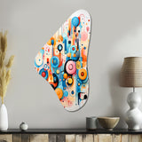 Colorful Line Art Whimsical Doodles - Asymmetric Metal Wall Art