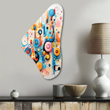 Colorful Line Art Whimsical Doodles - Asymmetric Metal Wall Art