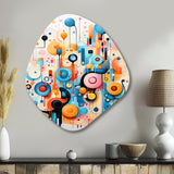 Colorful Line Art Whimsical Doodles - Asymmetric Metal Wall Art