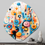 Colorful Line Art Whimsical Doodles - Asymmetric Metal Wall Art