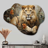 Lion Collage Of Nature I - Asymmetric Metal Wall Art