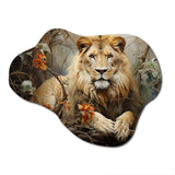 Lion Collage Of Nature I - Asymmetric Metal Wall Art