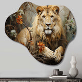 Lion Collage Of Nature I - Asymmetric Metal Wall Art