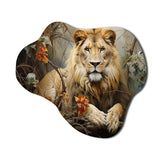 Lion Collage Of Nature I - Asymmetric Metal Wall Art