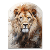 Lion Portrait Photography - Asymmetric Metal Wall Art