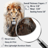 Lion Portrait Photography - Asymmetric Metal Wall Art