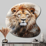 Lion Portrait Photography - Asymmetric Metal Wall Art