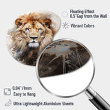 Lion Portrait Photography - Asymmetric Metal Wall Art