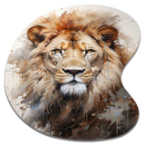 Lion Portrait Photography - Asymmetric Metal Wall Art