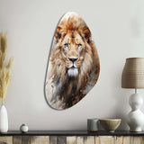 Lion Portrait Photography - Asymmetric Metal Wall Art