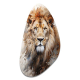 Lion Portrait Photography - Asymmetric Metal Wall Art