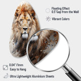 Lion Portrait Photography - Asymmetric Metal Wall Art