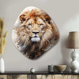 Lion Portrait Photography - Asymmetric Metal Wall Art