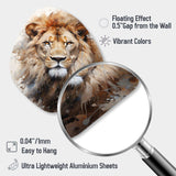 Lion Portrait Photography - Asymmetric Metal Wall Art