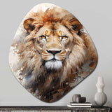 Lion Portrait Photography - Asymmetric Metal Wall Art