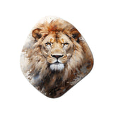 Lion Portrait Photography - Asymmetric Metal Wall Art