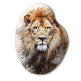 Lion Portrait Photography - Asymmetric Metal Wall Art