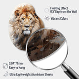 Lion Portrait Photography - Asymmetric Metal Wall Art