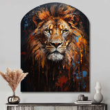 Lion Portrait Photography With I - Asymmetric Metal Wall Art