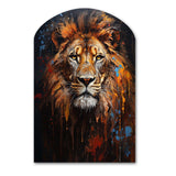 Lion Portrait Photography With I - Asymmetric Metal Wall Art