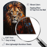 Lion Portrait Photography With I - Asymmetric Metal Wall Art