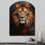 Lion Portrait Photography With I - Asymmetric Metal Wall Art