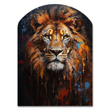 Lion Portrait Photography With I - Asymmetric Metal Wall Art