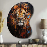 Lion Portrait Photography With I - Asymmetric Metal Wall Art