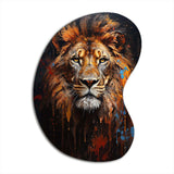 Lion Portrait Photography With I - Asymmetric Metal Wall Art