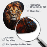 Lion Portrait Photography With I - Asymmetric Metal Wall Art