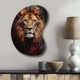 Lion Portrait Photography With I - Asymmetric Metal Wall Art