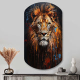 Lion Portrait Photography With I - Asymmetric Metal Wall Art