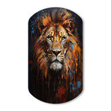 Lion Portrait Photography With I - Asymmetric Metal Wall Art