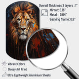 Lion Portrait Photography With I - Asymmetric Metal Wall Art