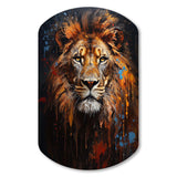 Lion Portrait Photography With I - Asymmetric Metal Wall Art