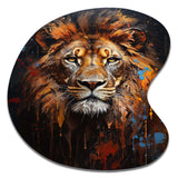 Lion Portrait Photography With I - Asymmetric Metal Wall Art