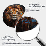 Lion Portrait Photography With I - Asymmetric Metal Wall Art