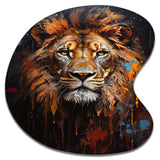 Lion Portrait Photography With I - Asymmetric Metal Wall Art