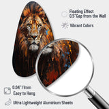 Lion Portrait Photography With I - Asymmetric Metal Wall Art