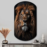 Lion Regal King Portrait - Asymmetric Metal Wall Art