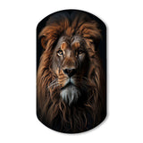 Lion Regal King Portrait - Asymmetric Metal Wall Art