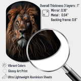 Lion Regal King Portrait - Asymmetric Metal Wall Art