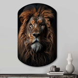 Lion Regal King Portrait - Asymmetric Metal Wall Art