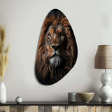 Lion Regal King Portrait - Asymmetric Metal Wall Art