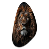 Lion Regal King Portrait - Asymmetric Metal Wall Art