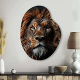 Lion Regal King Portrait - Asymmetric Metal Wall Art