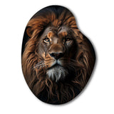 Lion Regal King Portrait - Asymmetric Metal Wall Art