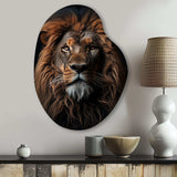 Lion Regal King Portrait - Asymmetric Metal Wall Art